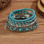 Bérénice - Set de bracelets avec perles turquoise