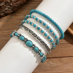 Bérénice - Set de bracelets avec perles turquoise