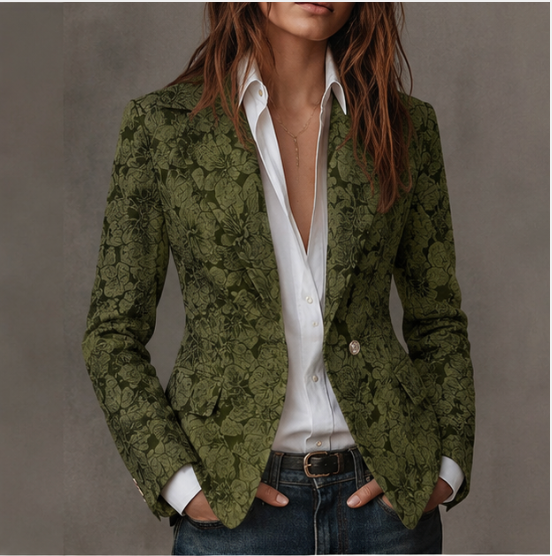 Gabrielle | Blazer Jacquard Cachemire Ajusté