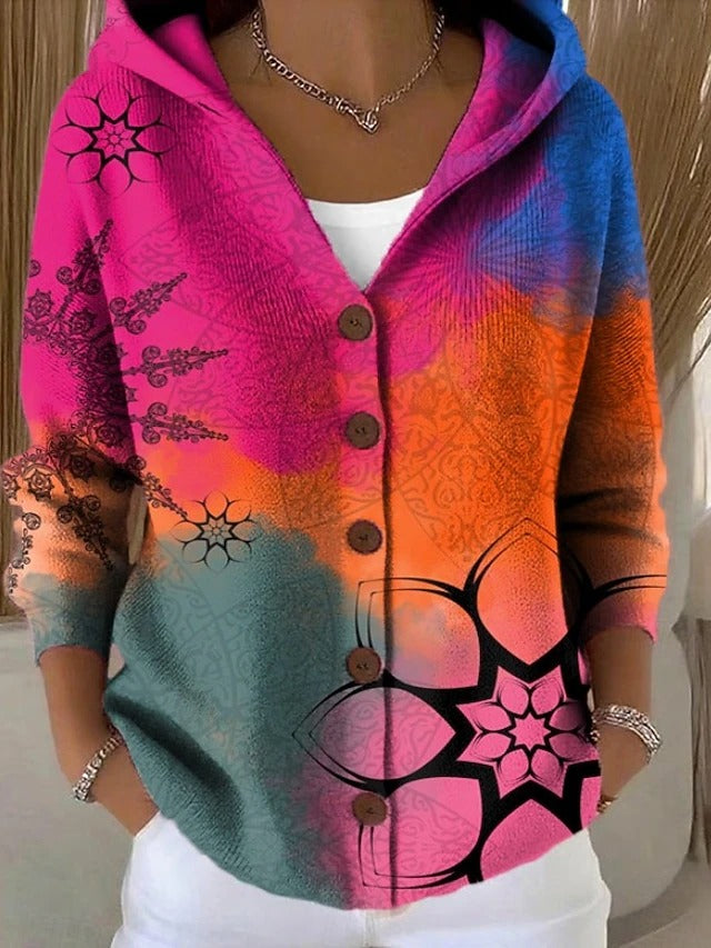 Palmyre | Cardigan imprimé à capuche