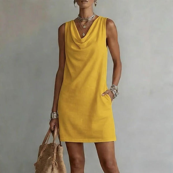 Lila | Robe élégante à encolure bénitier ajustée
