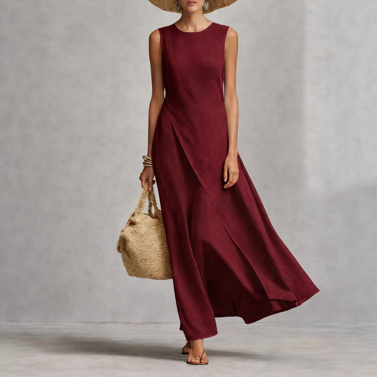 Astrid | Robe portefeuille longue sans manches