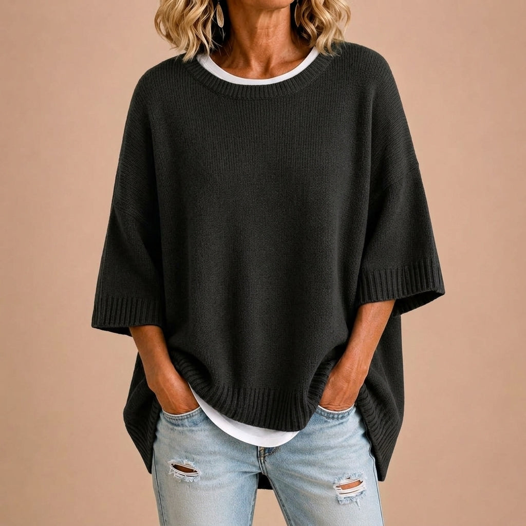 Stéphanie | Poncho en maille