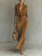 Madeleine | Robe en daim avec ceinture