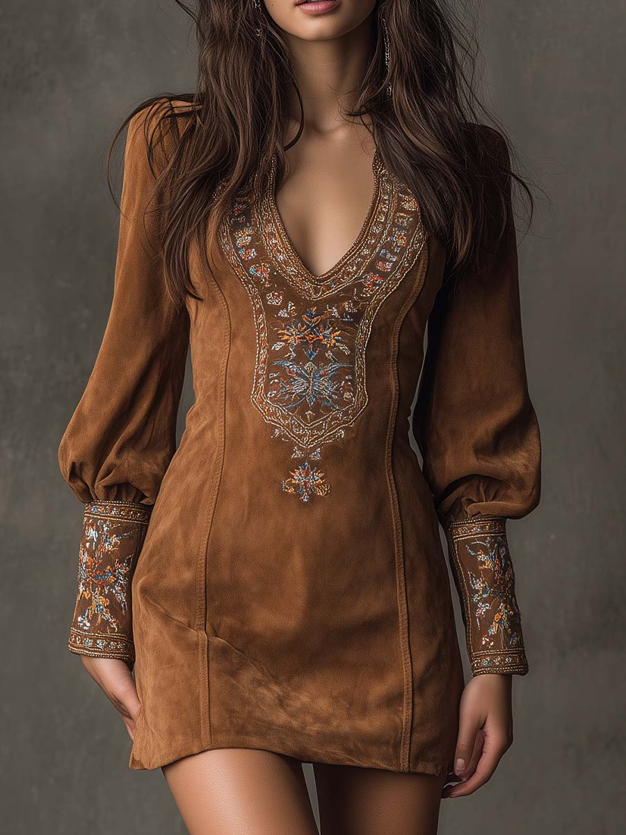 Noémie | Robe courte effet daim