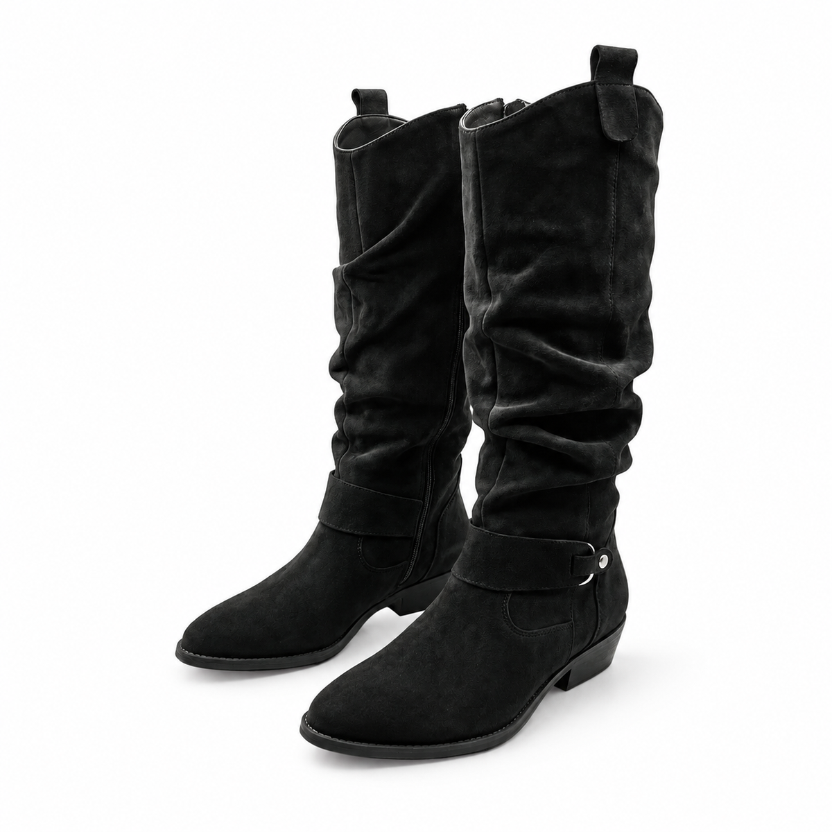 Violette | Bottes hautes d’hiver à talon bas et zip