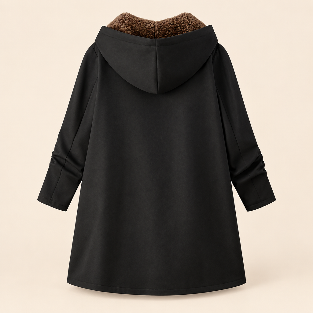 Évelyne | Manteau chaud à capuche, doublure sherpa douce