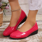 Diane | Escarpins vernis à petit talon compensé