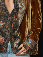 Juliette | Blazer Patchwork Imprimé Fleuri Vintage