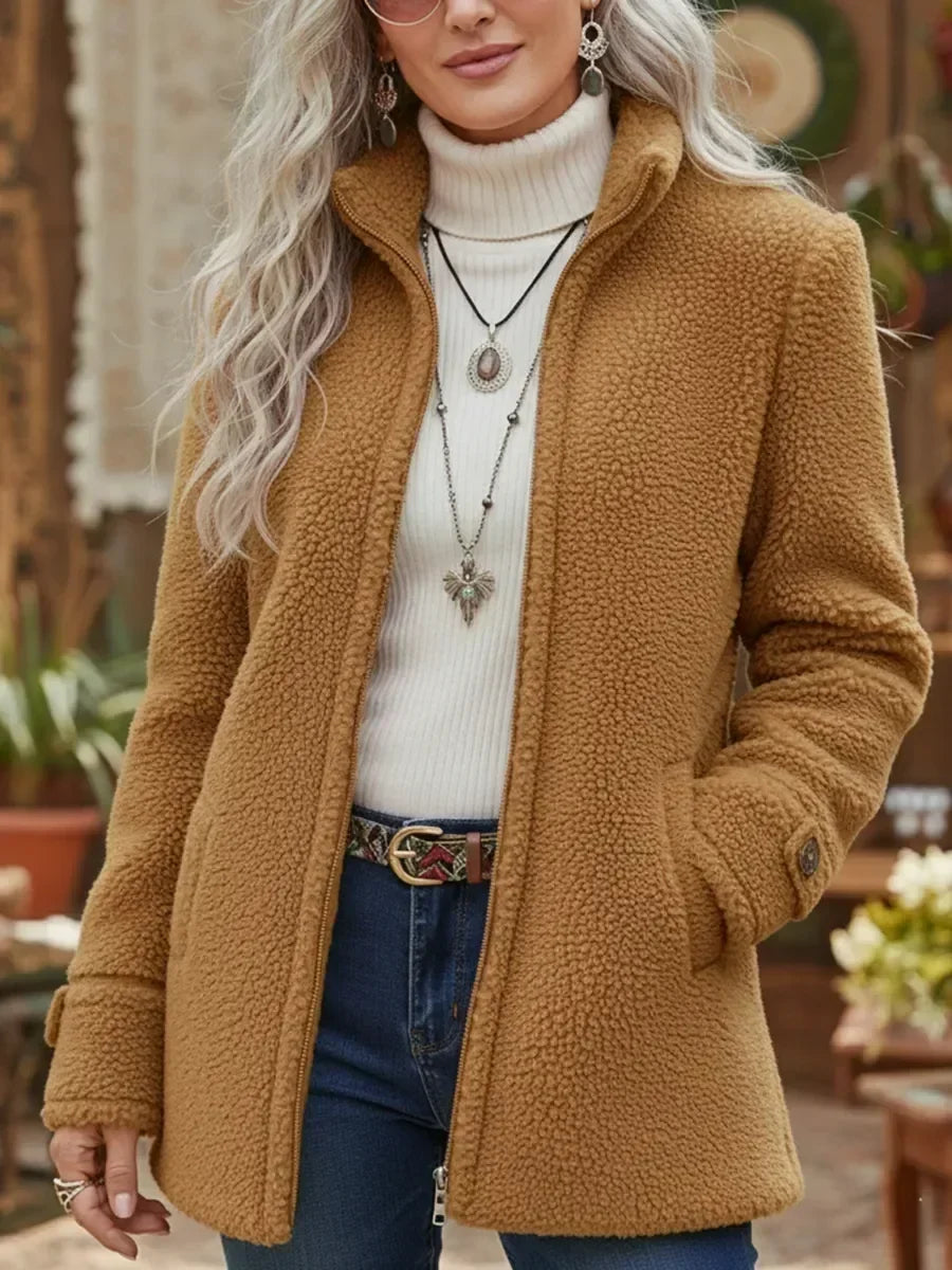 Judith | Veste douce à col montant et fermeture éclair intégrale