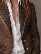Capucine | Blazer à empiècements motif chevrons