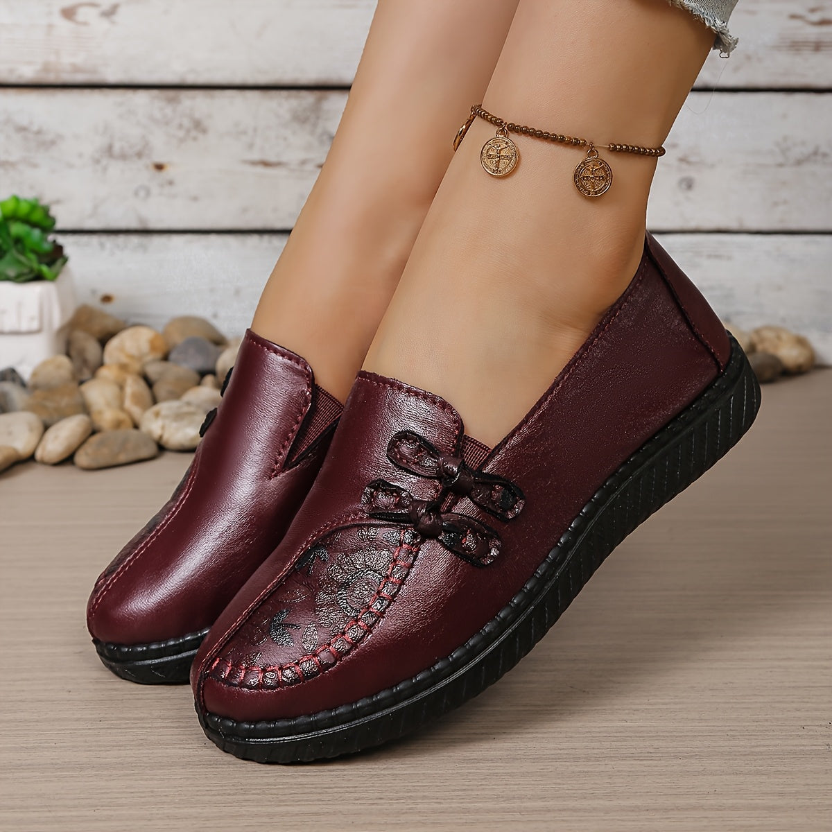 Charlotte | Mocassins confort à détail floral
