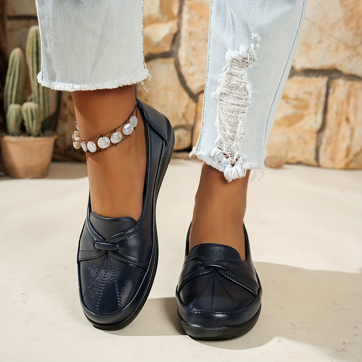 Blandine | Mocassins confort à détail nœud