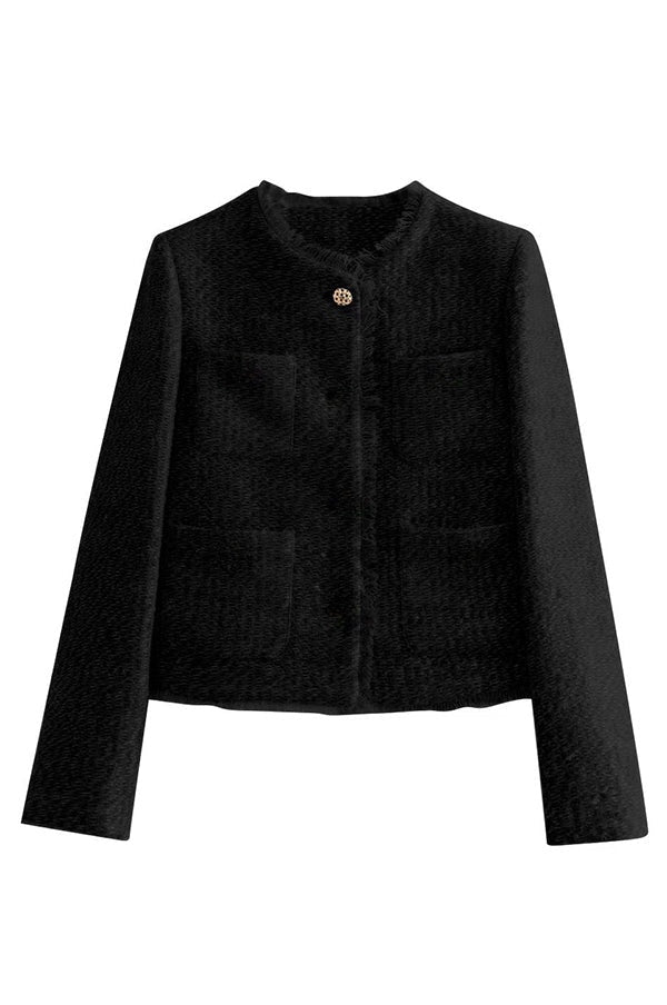 Joséphine | Veste en tweed à boutons métalliques et poches