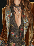 Juliette | Blazer Patchwork Imprimé Fleuri Vintage