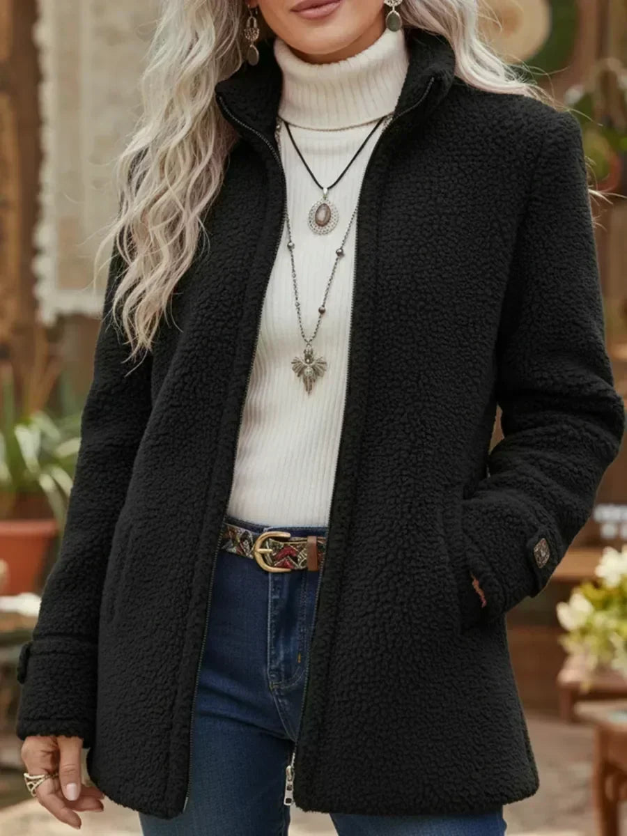 Judith | Veste douce à col montant et zip intégral