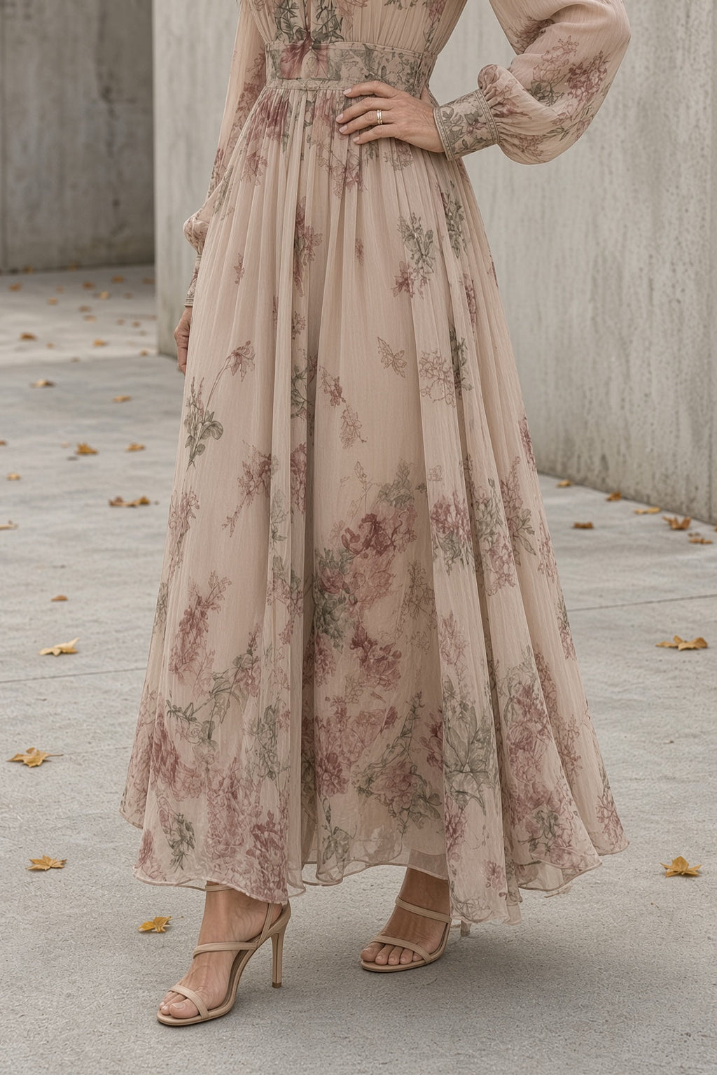 Céleste | Robe longue fleurie