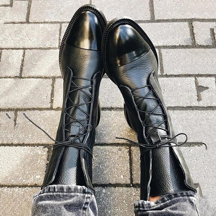 Hortense | Bottines à lacets raffinées à bout rapporté poli