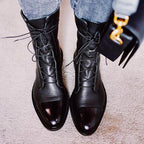 Hortense | Bottines à lacets raffinées à bout rapporté poli