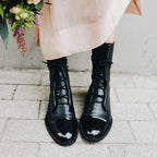 Hortense | Bottines à lacets raffinées à bout rapporté poli