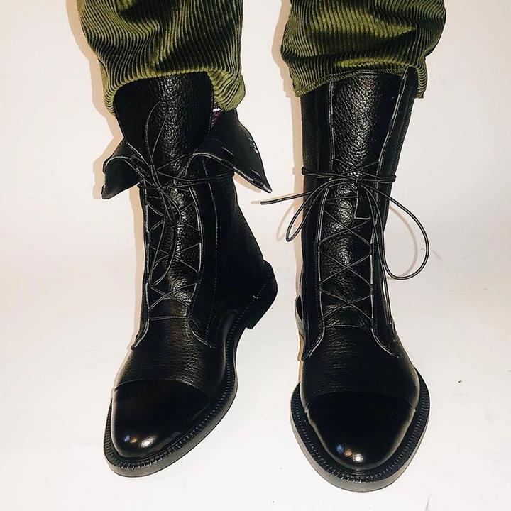 Hortense | Bottines à lacets raffinées à bout rapporté poli