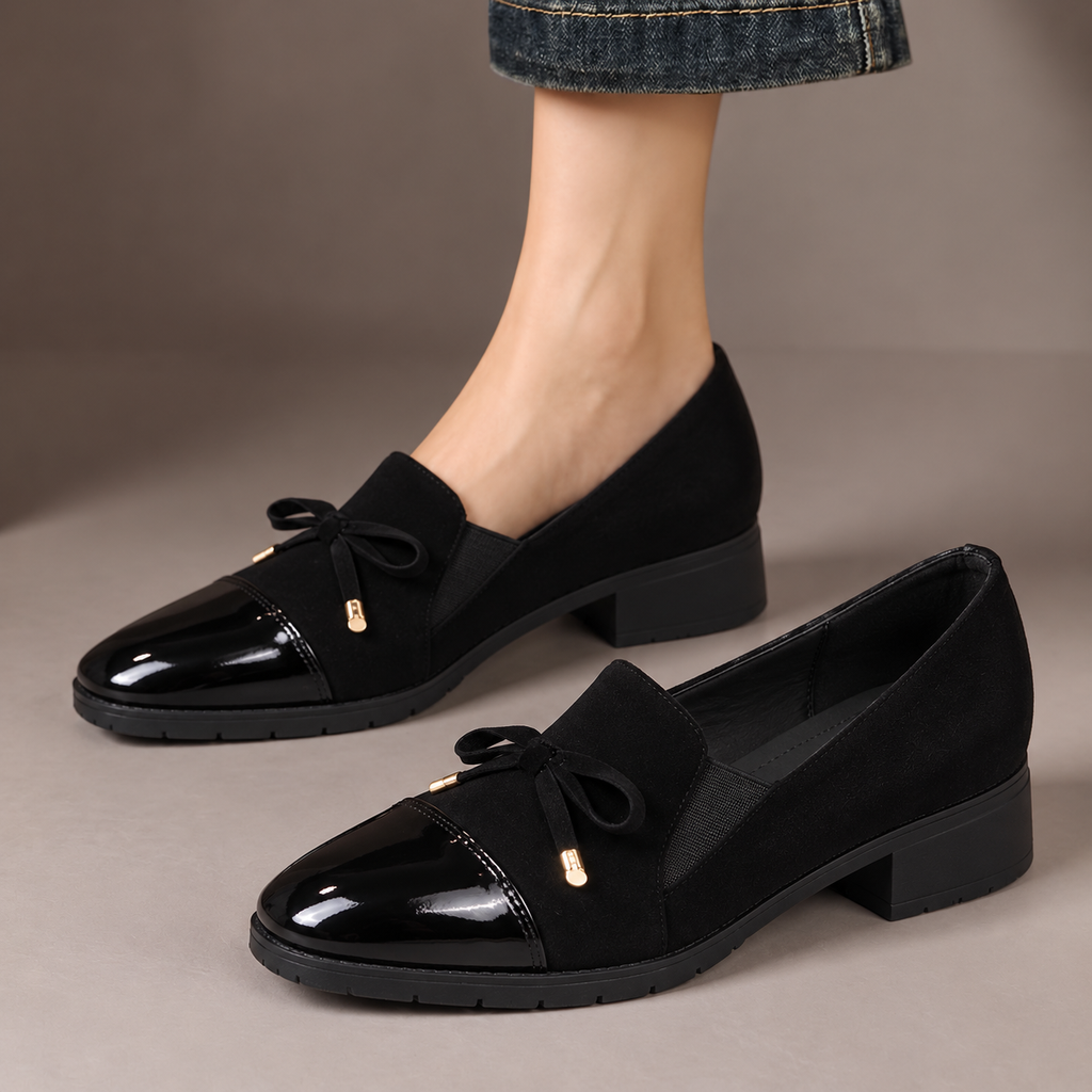 Flora | Mocassins à nœud et bout verni