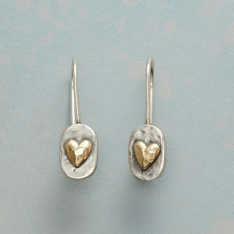 Cosette - Boucles d'oreilles cœur en argent et or