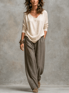 Mina | Conjunto de 3 Piezas Chaqueta Drapeada y Pantalón Palazzo