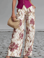 Aurora | Conjunto blazer sin mangas y pantalón ancho floral