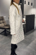 Olive™ | Manteau réversible matelassé mi-long avec doublure léopard