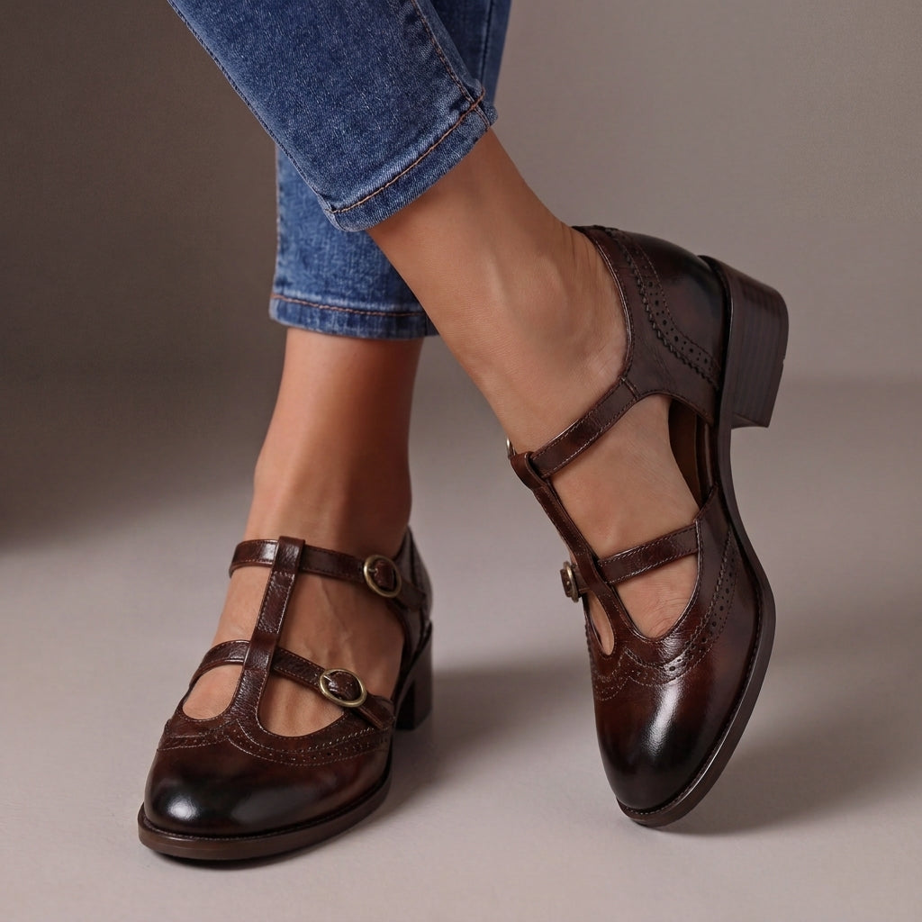 Alice | Babies Mary Jane en cuir à motif brogue
