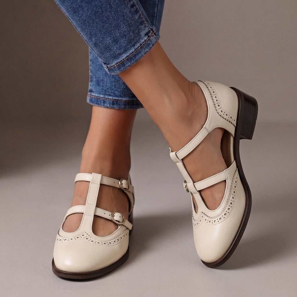 Alice | Babies Mary Jane en cuir à motif brogue