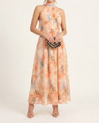 Isabel │Vestido Halter Melocotón