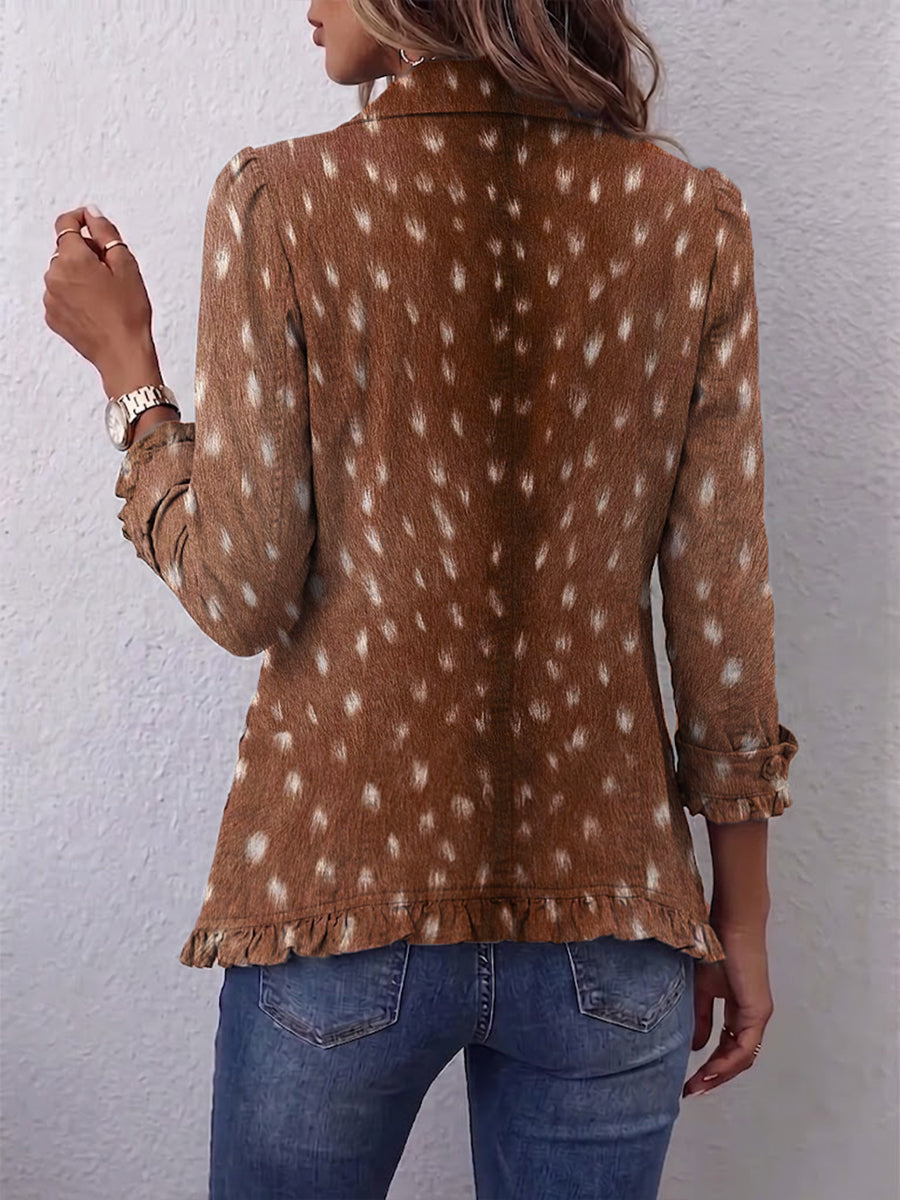 Félicie | Veste à imprimé tacheté et volants