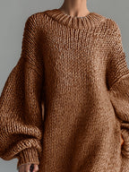 Ysaline | Élégante robe longue en maille.