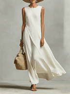 Yolanda | Vestido maxi cruzado sin mangas