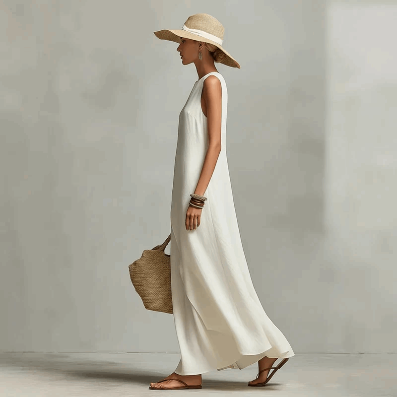 Yolanda | Vestido maxi cruzado sin mangas