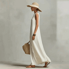 Yolanda | Vestido maxi cruzado sin mangas