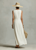 Yolanda | Vestido maxi cruzado sin mangas