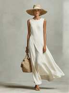 Yolanda | Vestido maxi cruzado sin mangas