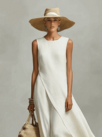 Yolanda | Vestido maxi cruzado sin mangas