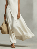 Yolanda | Vestido maxi cruzado sin mangas
