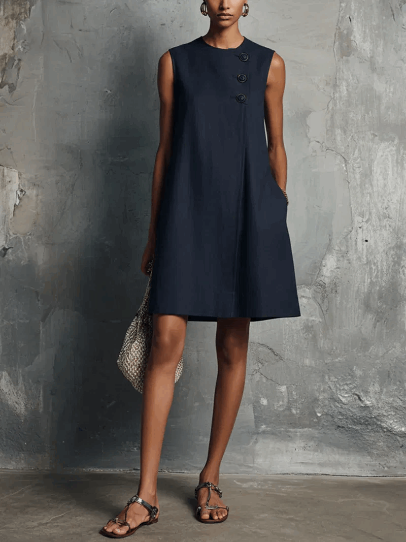 Ingrid | Vestido clásico con botones frontales