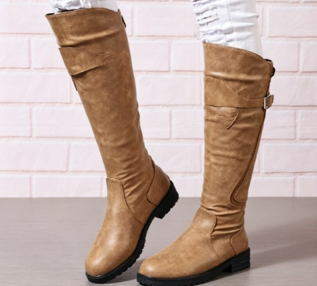 Valentine | Bottes d’équitation hautes à sangle à boucle et zip dorsal