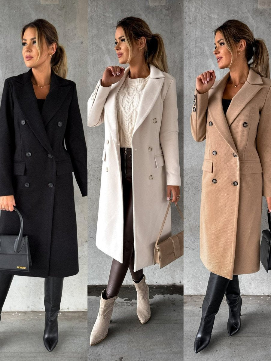Émeline | Long manteau à double boutonnage