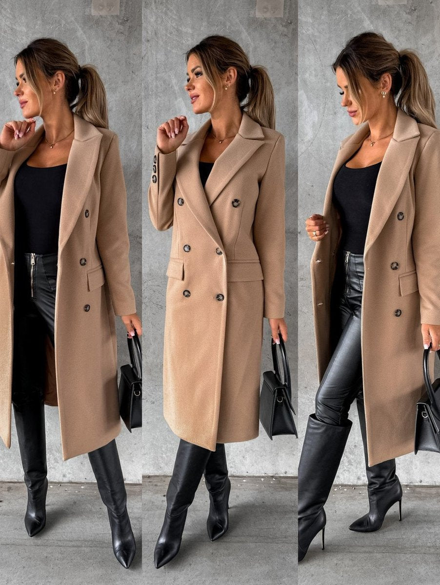Émeline | Long manteau à double boutonnage