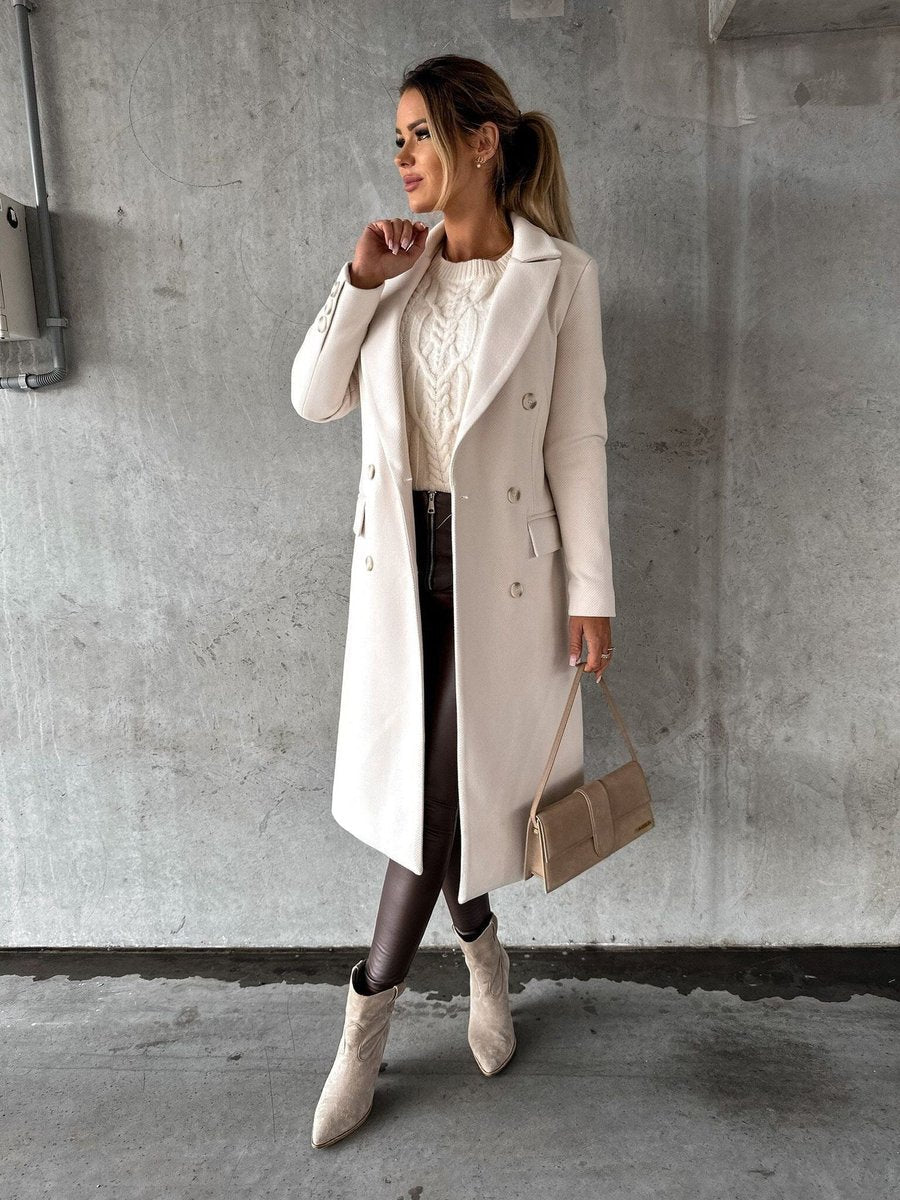 Émeline | Long manteau à double boutonnage