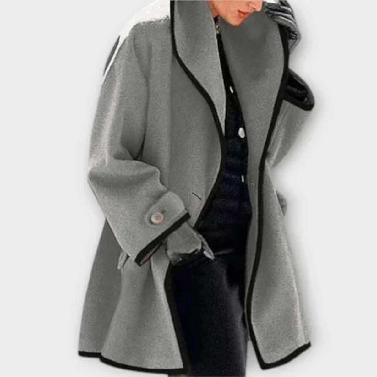 Georgiane | Manteau oversize avec détails contrastés