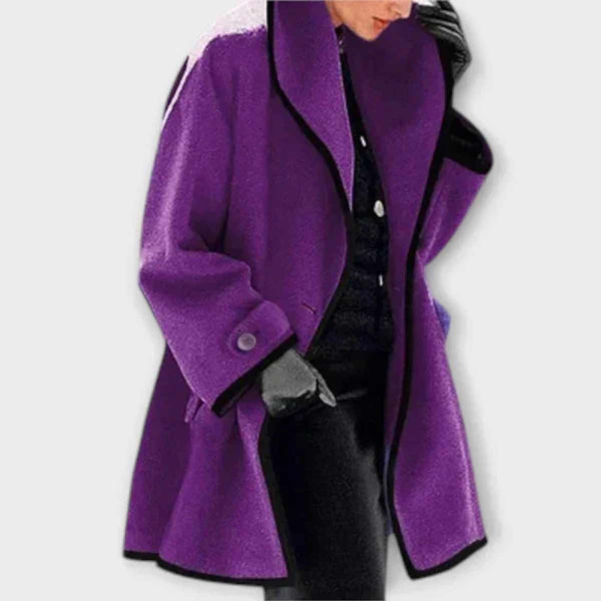 Georgiane | Manteau oversize avec détails contrastés